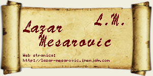 Lazar Mesarović vizit kartica